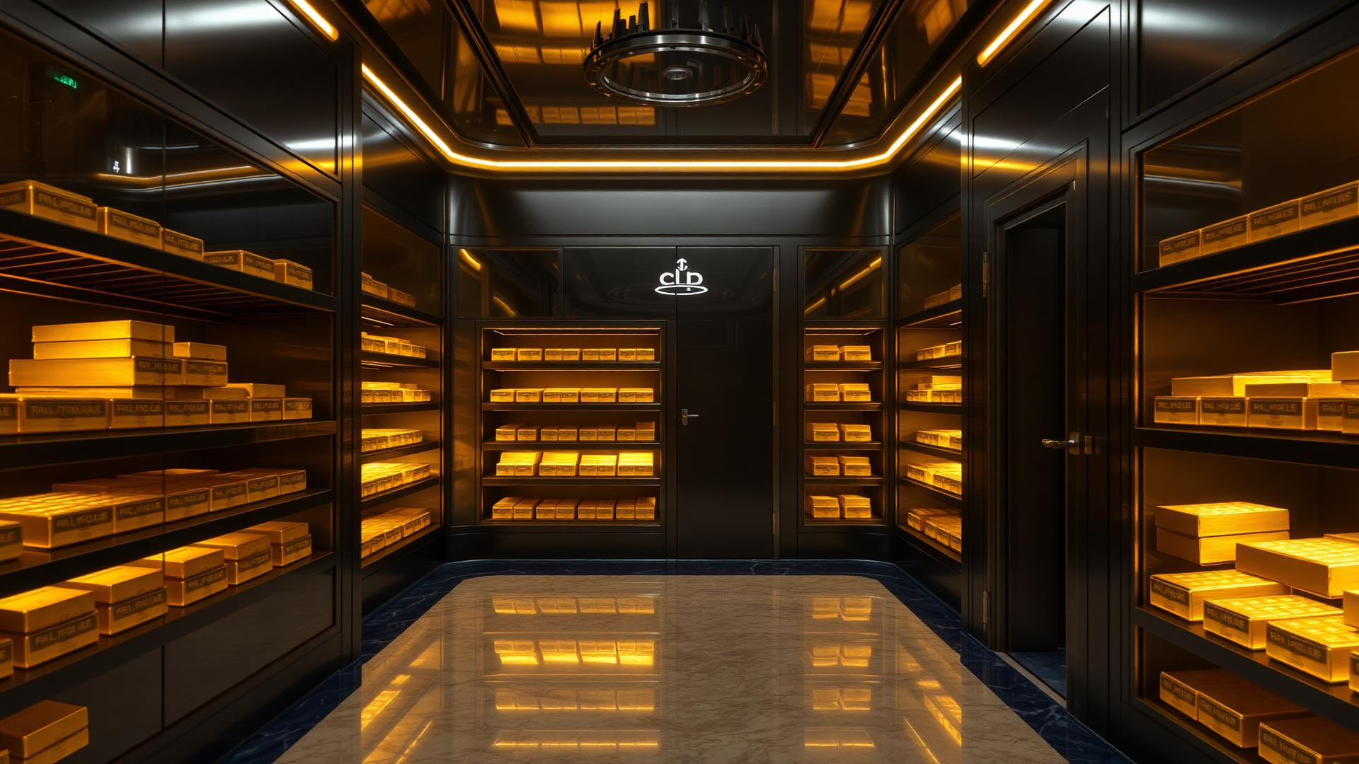Interior of a private gold bullion vault