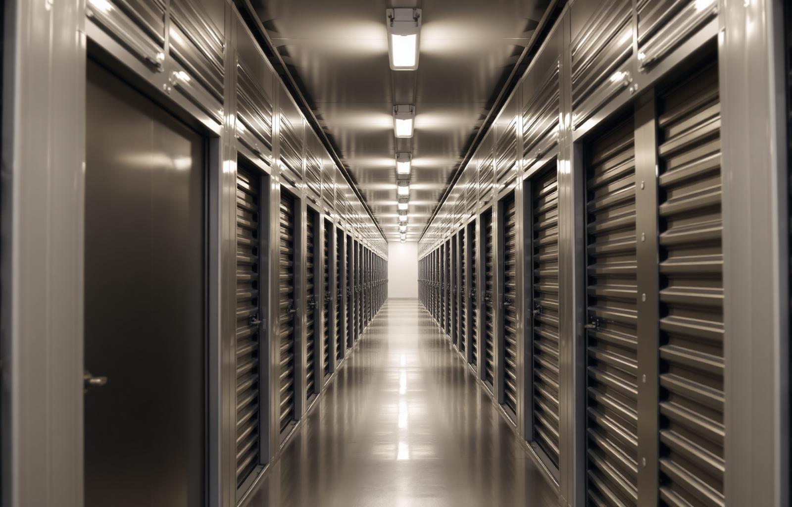 Corridor of luxury storage units